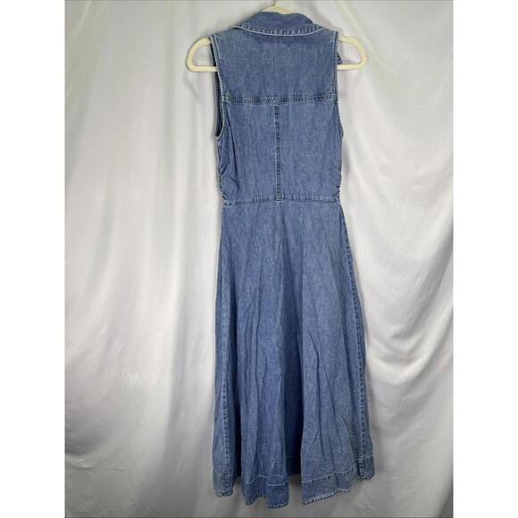 Veronica Beard Blue Fuller Midi Dress Size 6 with Fabric Snags - Picture 8 of 8